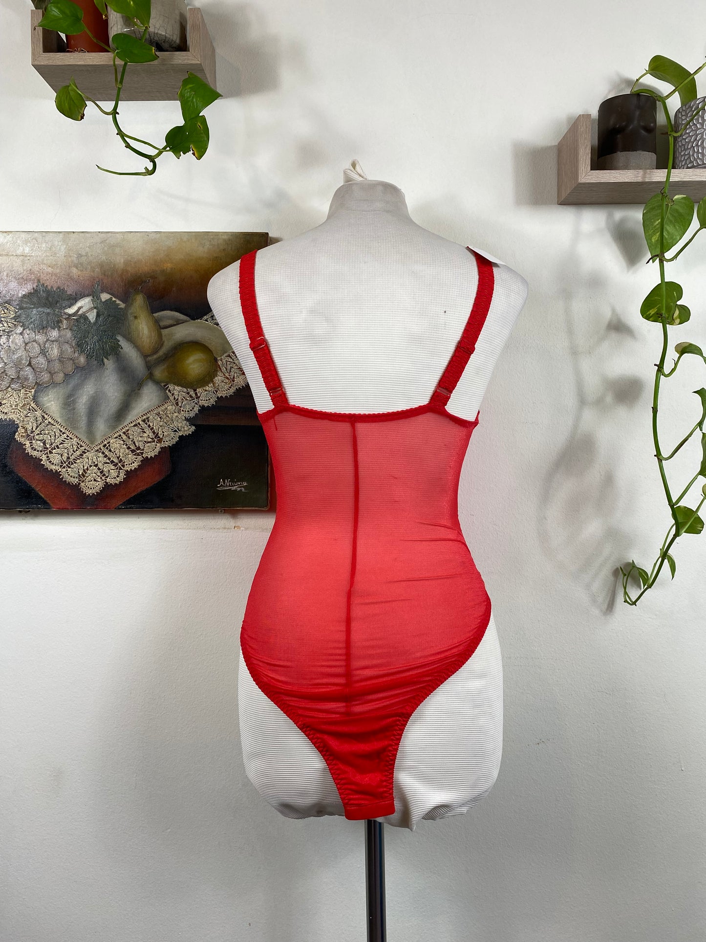 Red lace bodysuit 75E