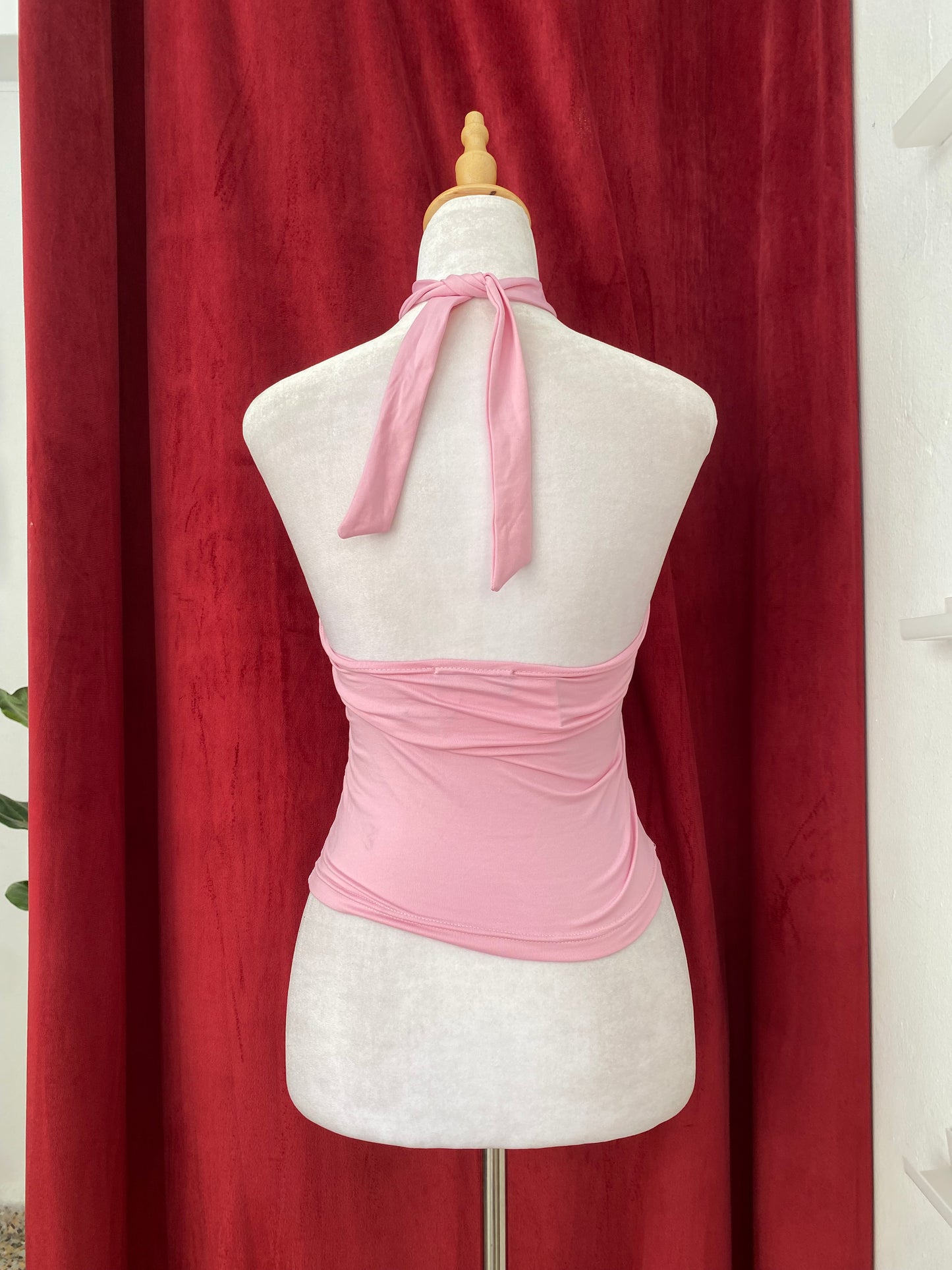 Pink halter top