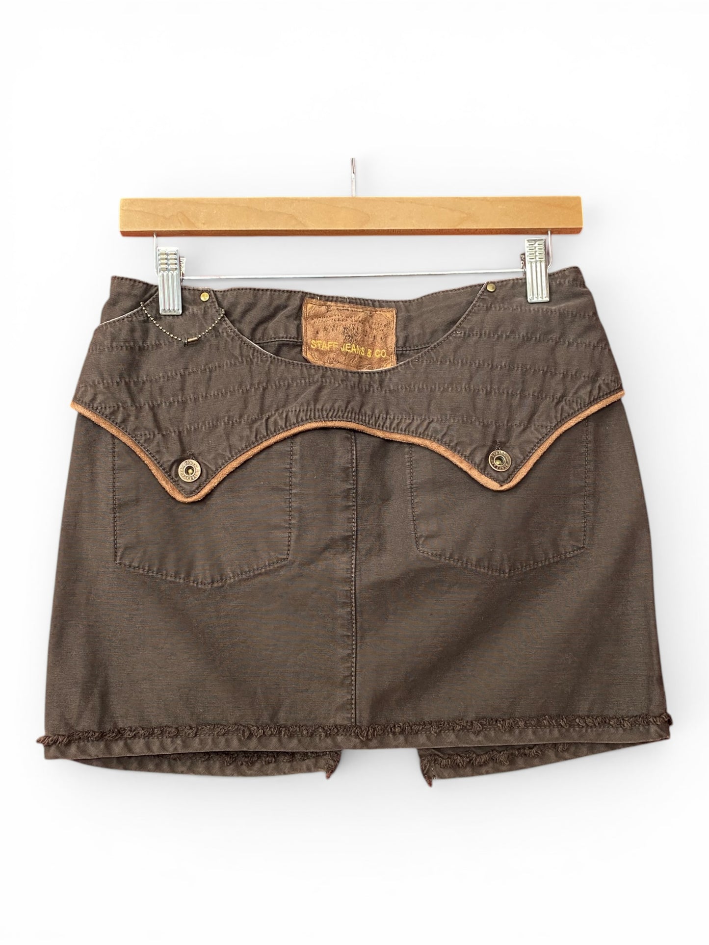 Brown jean mini skirt đ¤