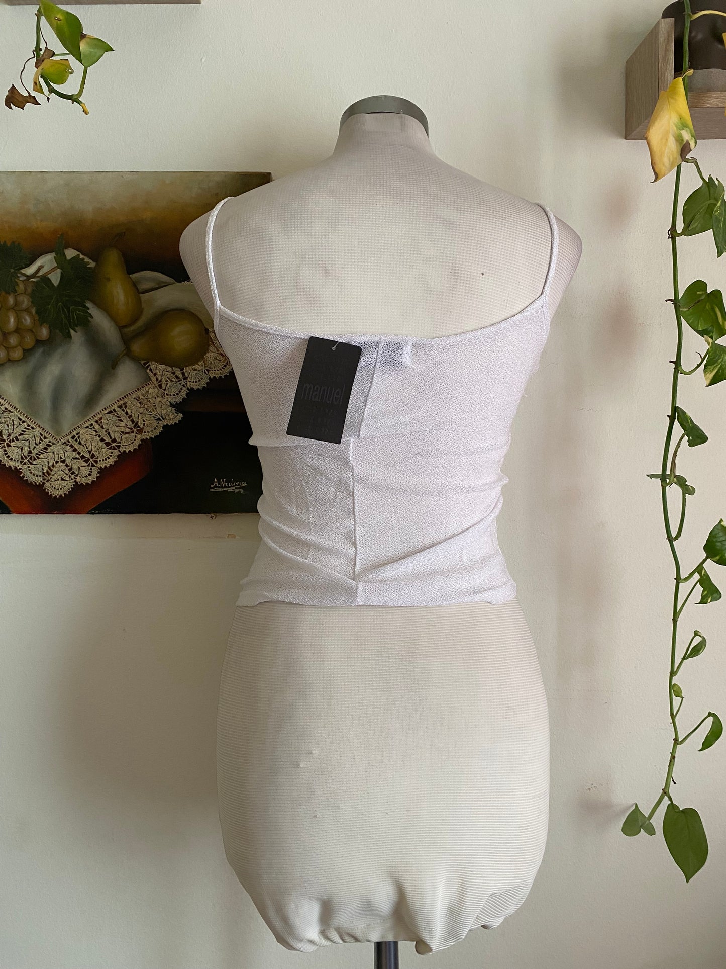 Brand new white crochet like top