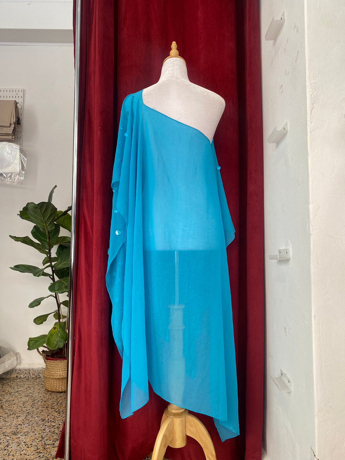 Light blue sequin beach cover up