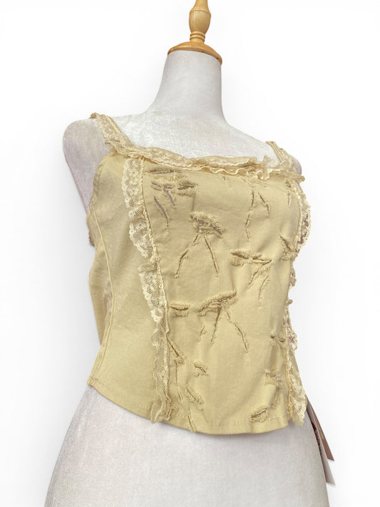 Open back beige corset