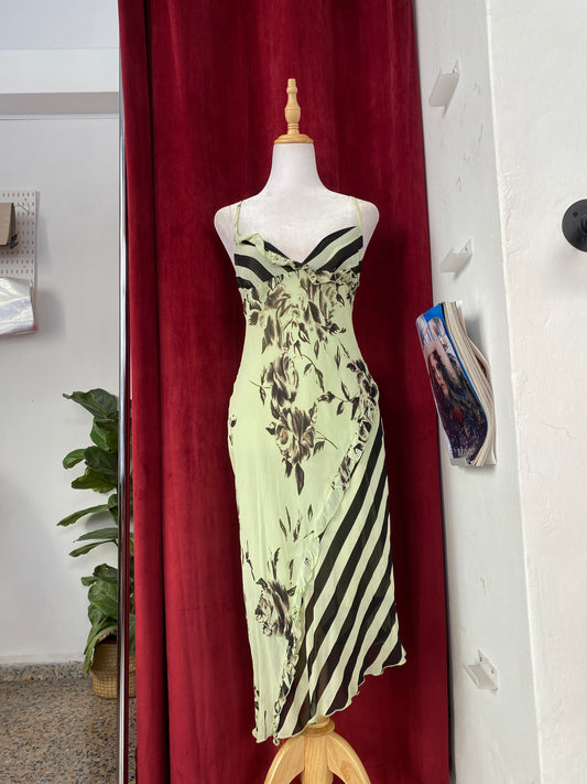 Light green floral summer dress š