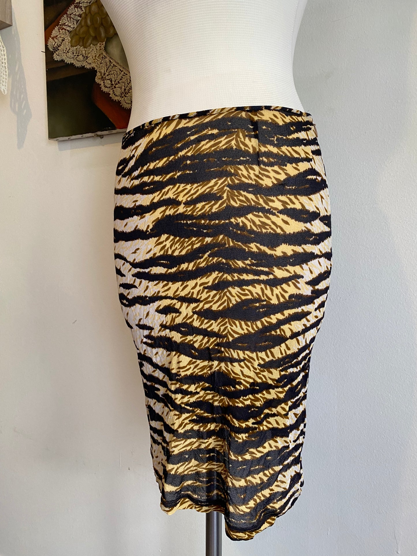Dolce& Gabbana 00s animal print see through skirt