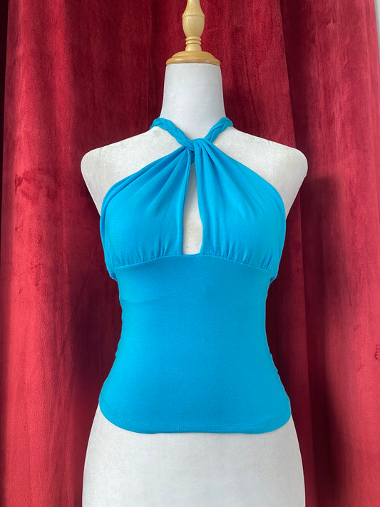 Y2K baby blue halter top š©µ
