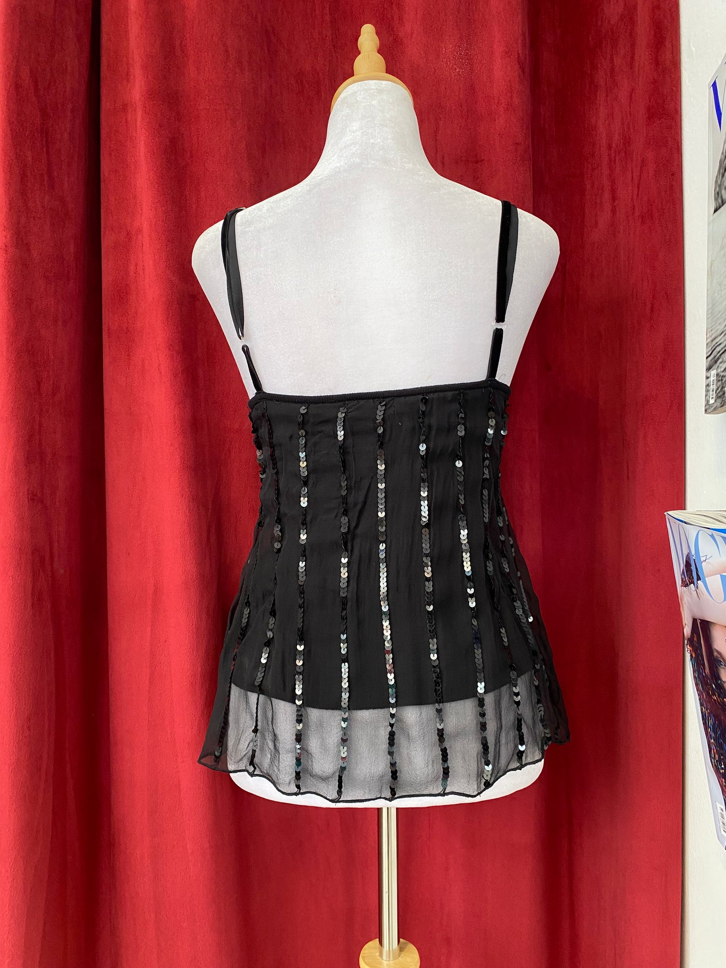 Velvet ethereal sequin top with bow detail🖤