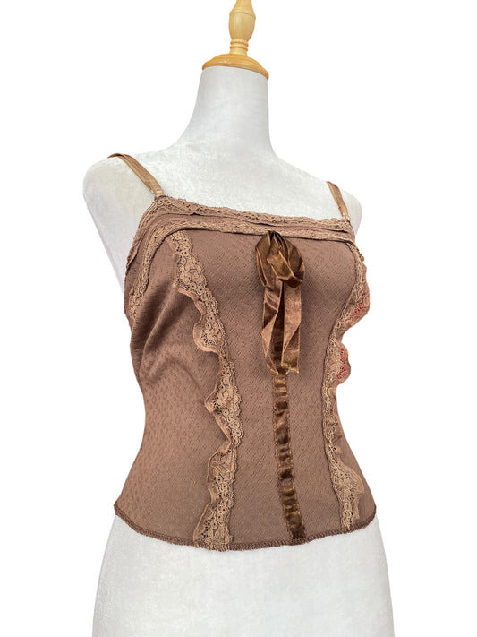 Brown ethereal summer top