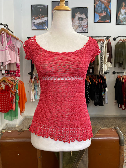 The Crimson Crochet top