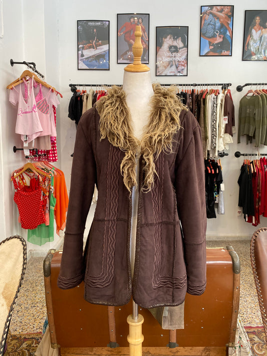 The Cocoa Fur-Trimmed Coat