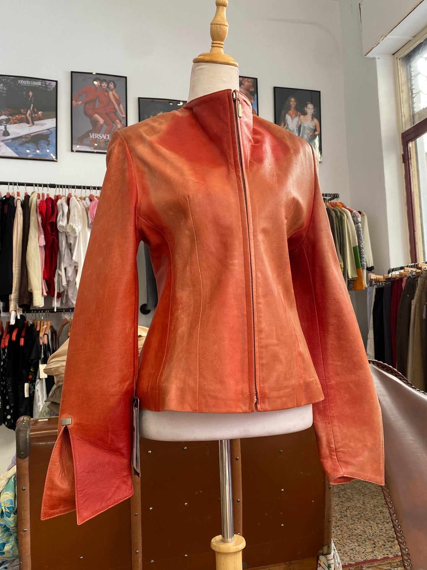 Burnt Amber Leather Jacket