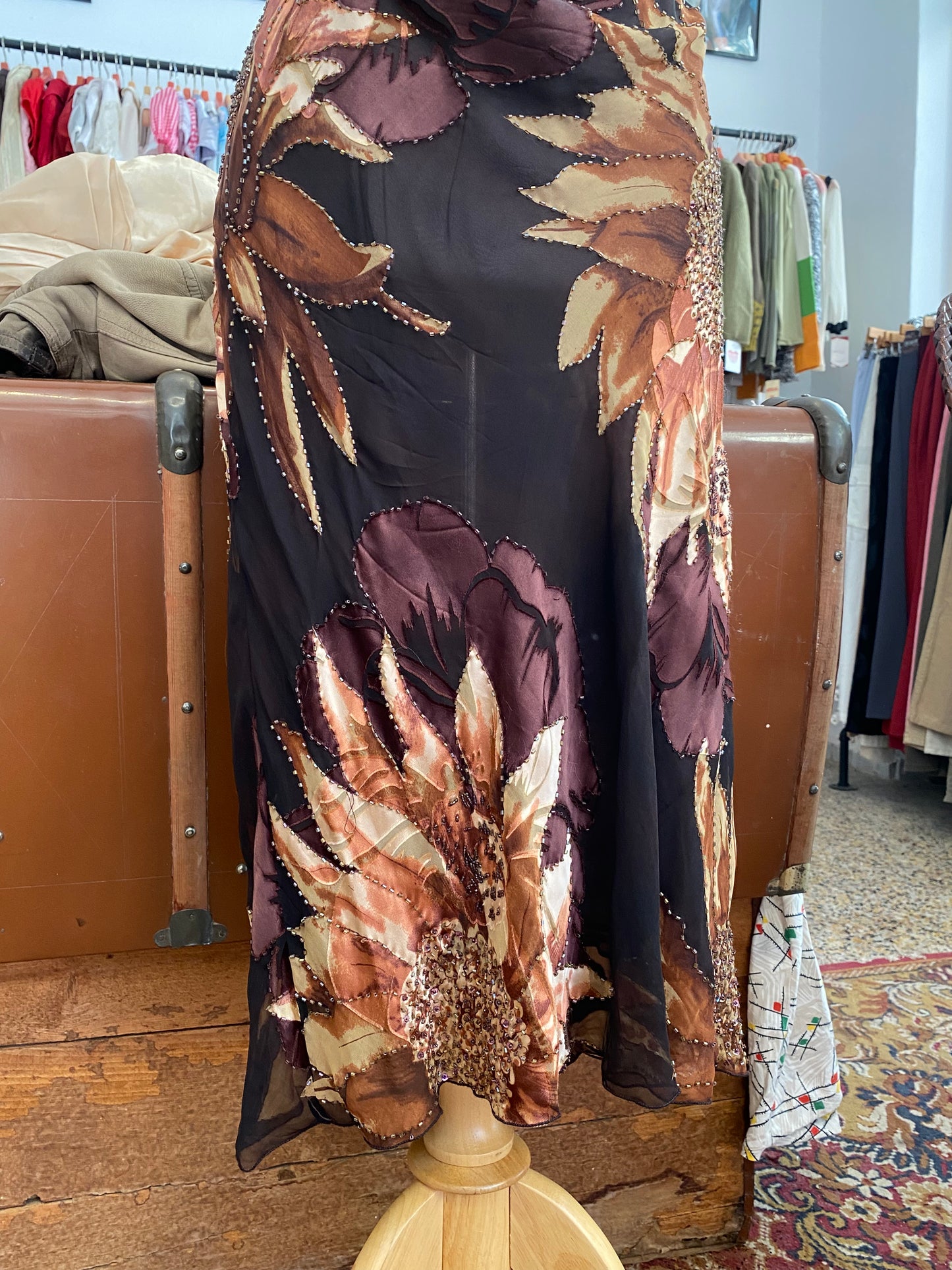 Midnight Bloom Silk Dress