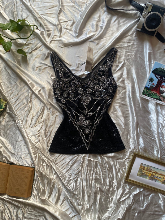 Brand new handbeaded 90s top