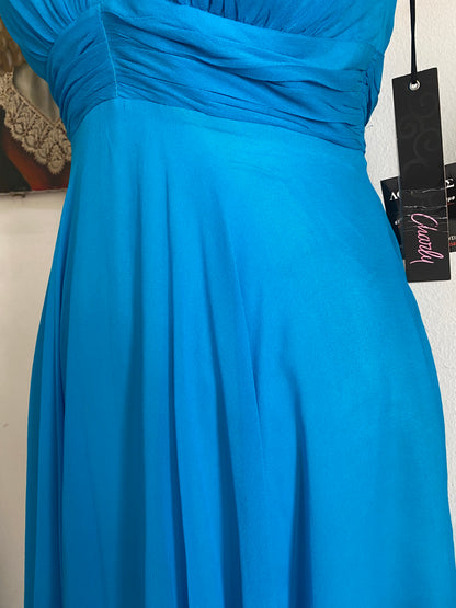 100% silk brand new mini blue dress