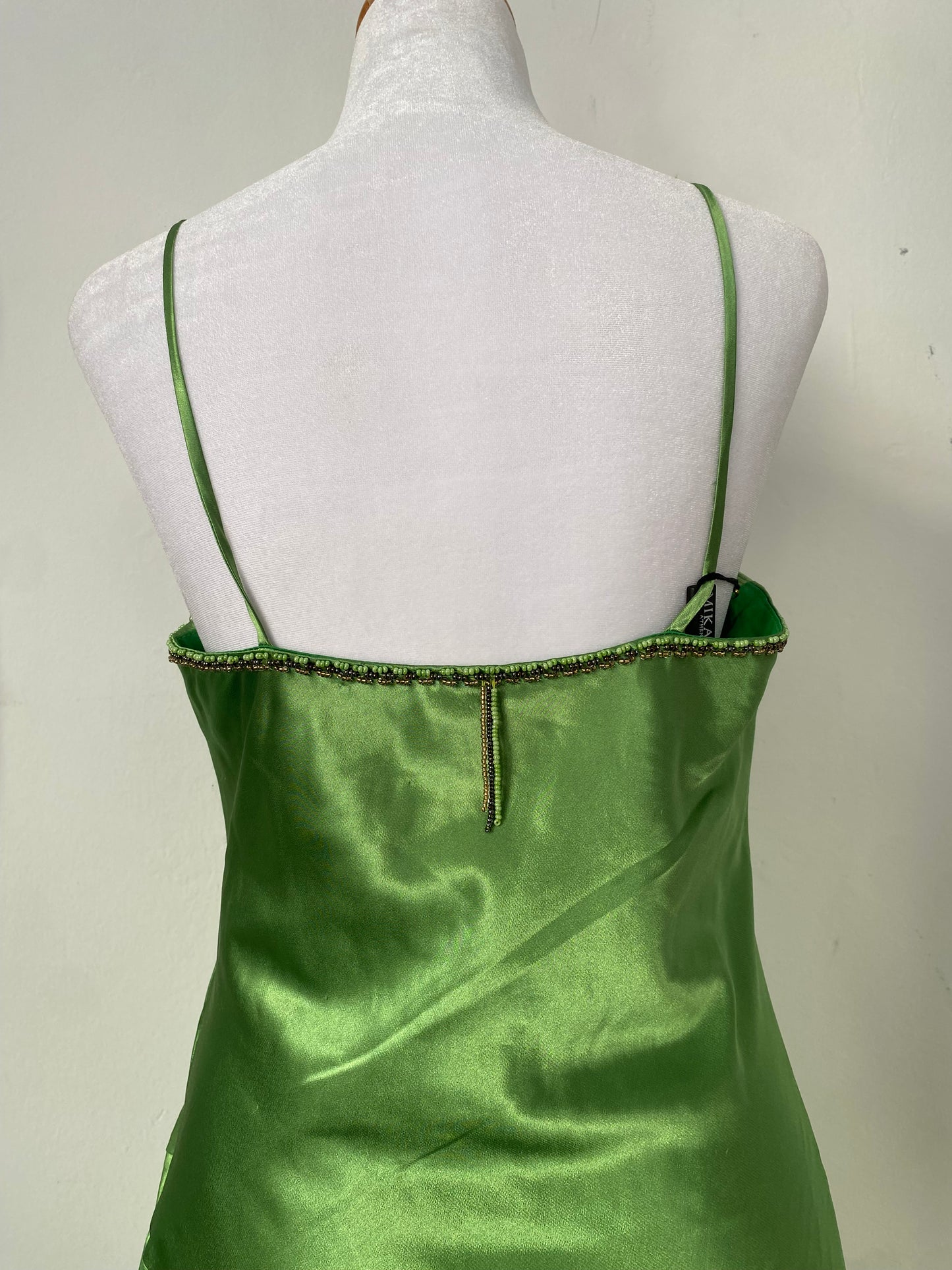 Brand new satin dress with sequin details