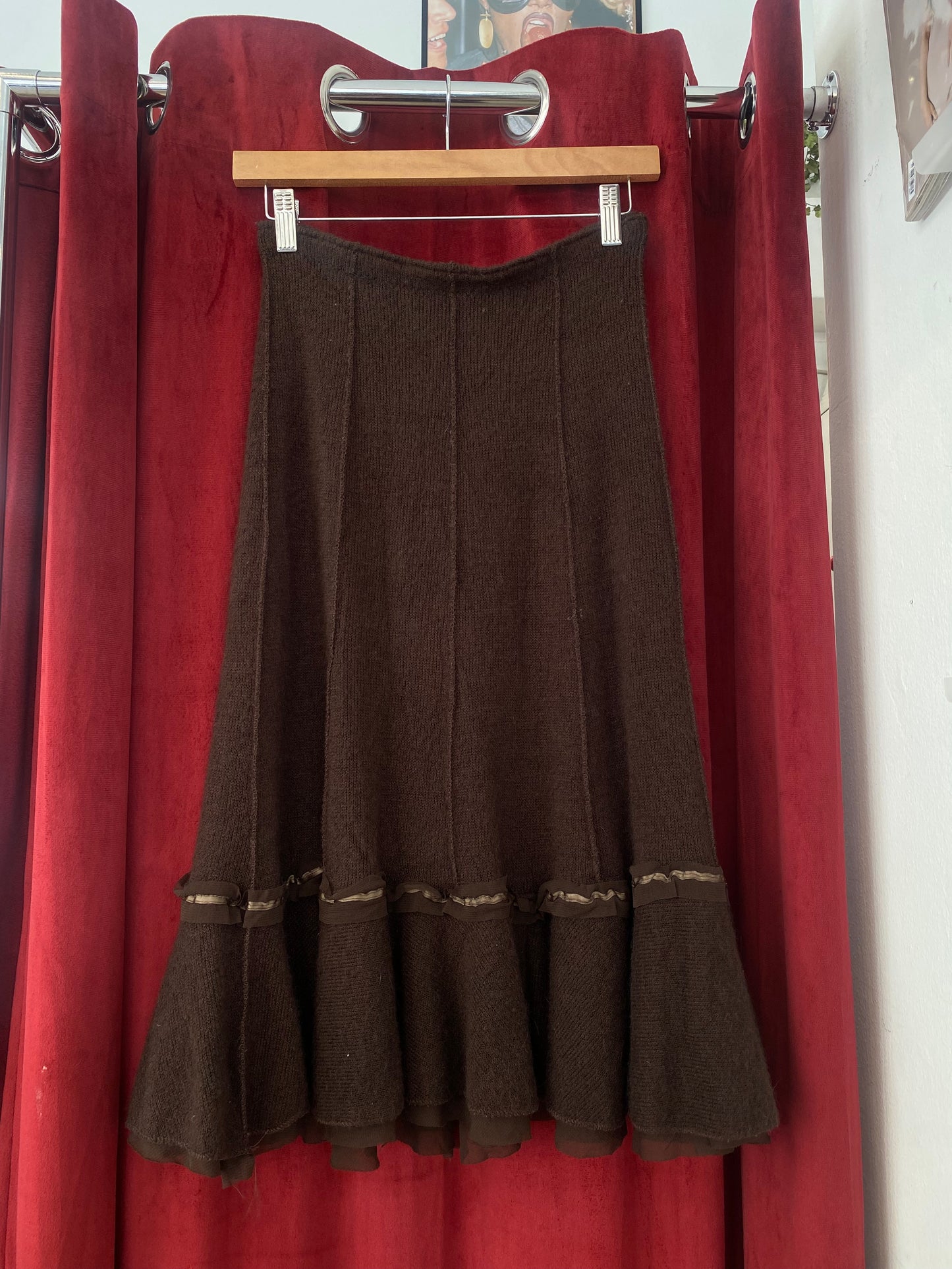 Brown wool skirt