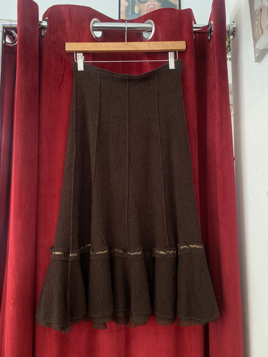 Brown wool skirt