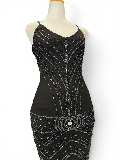 100% silk handbeaded gown