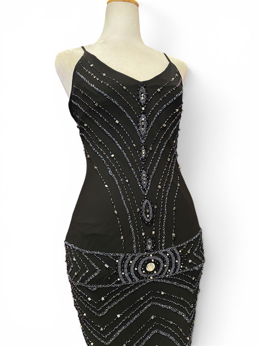 100% silk handbeaded gown