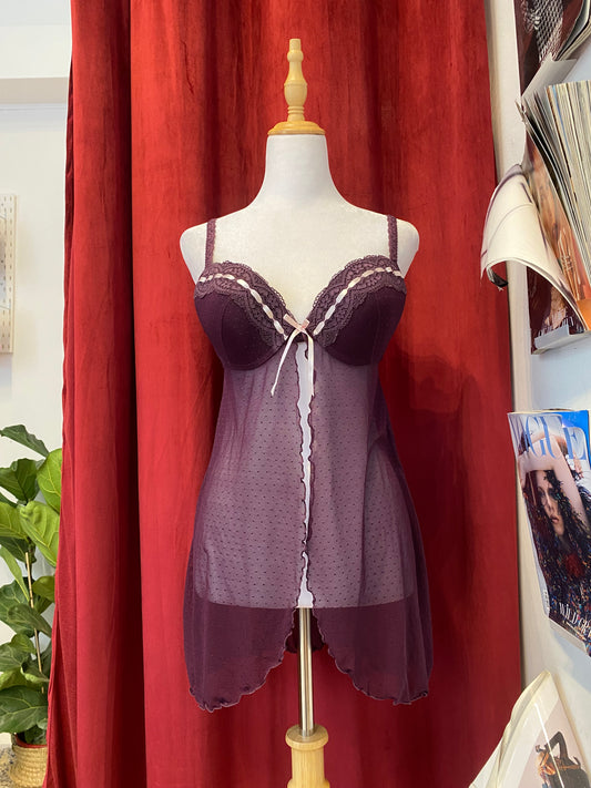 Fairy deep purple lace corset