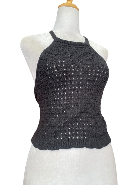 Crochet black halter top
