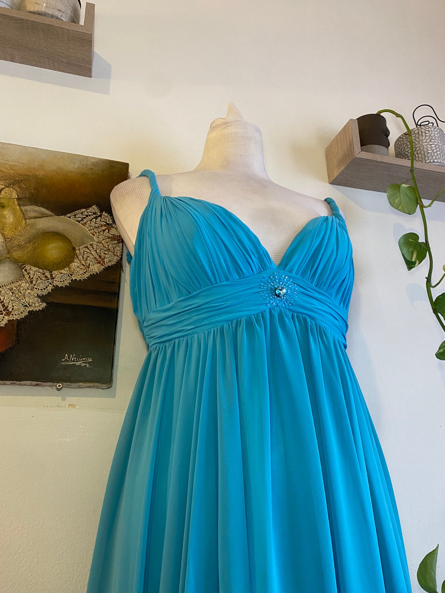 100% silk brand new blue mini dress