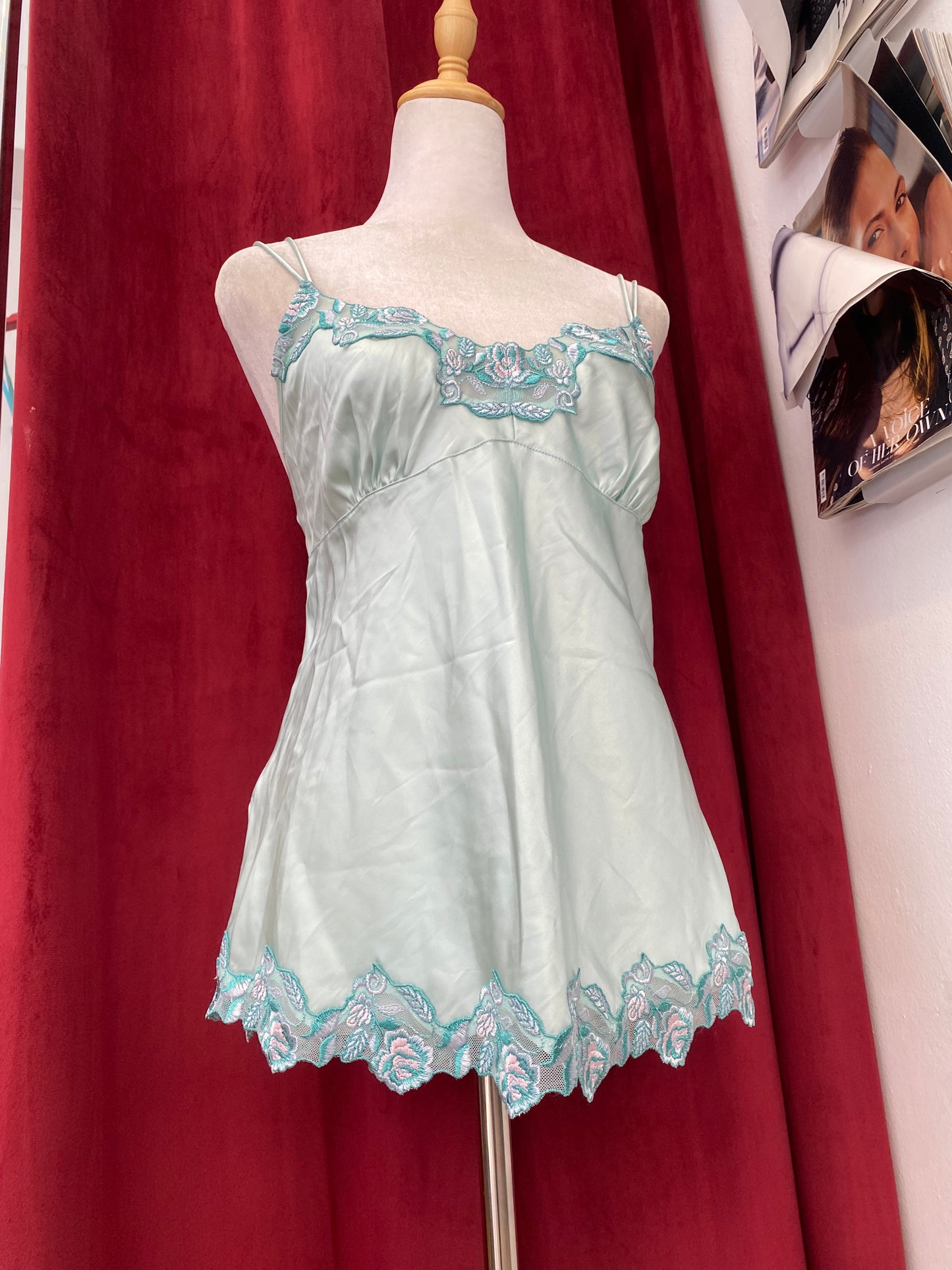 Baby blue satin top