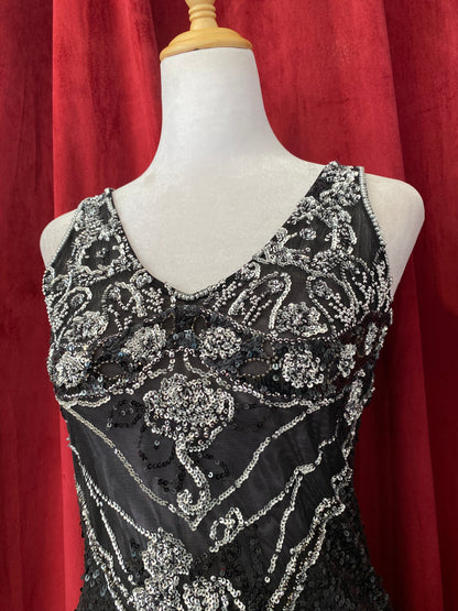 Handbeaded black mesh top 🧚