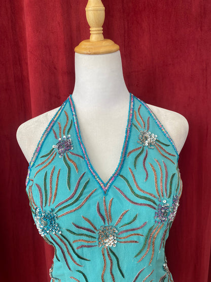 100% silk handbeaded lace up corset 🧜🏻‍♀️