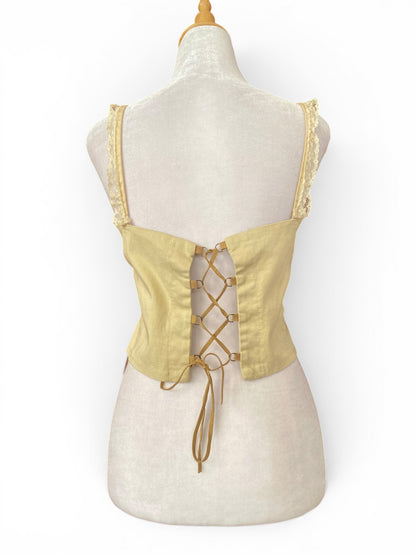 Open back beige corset