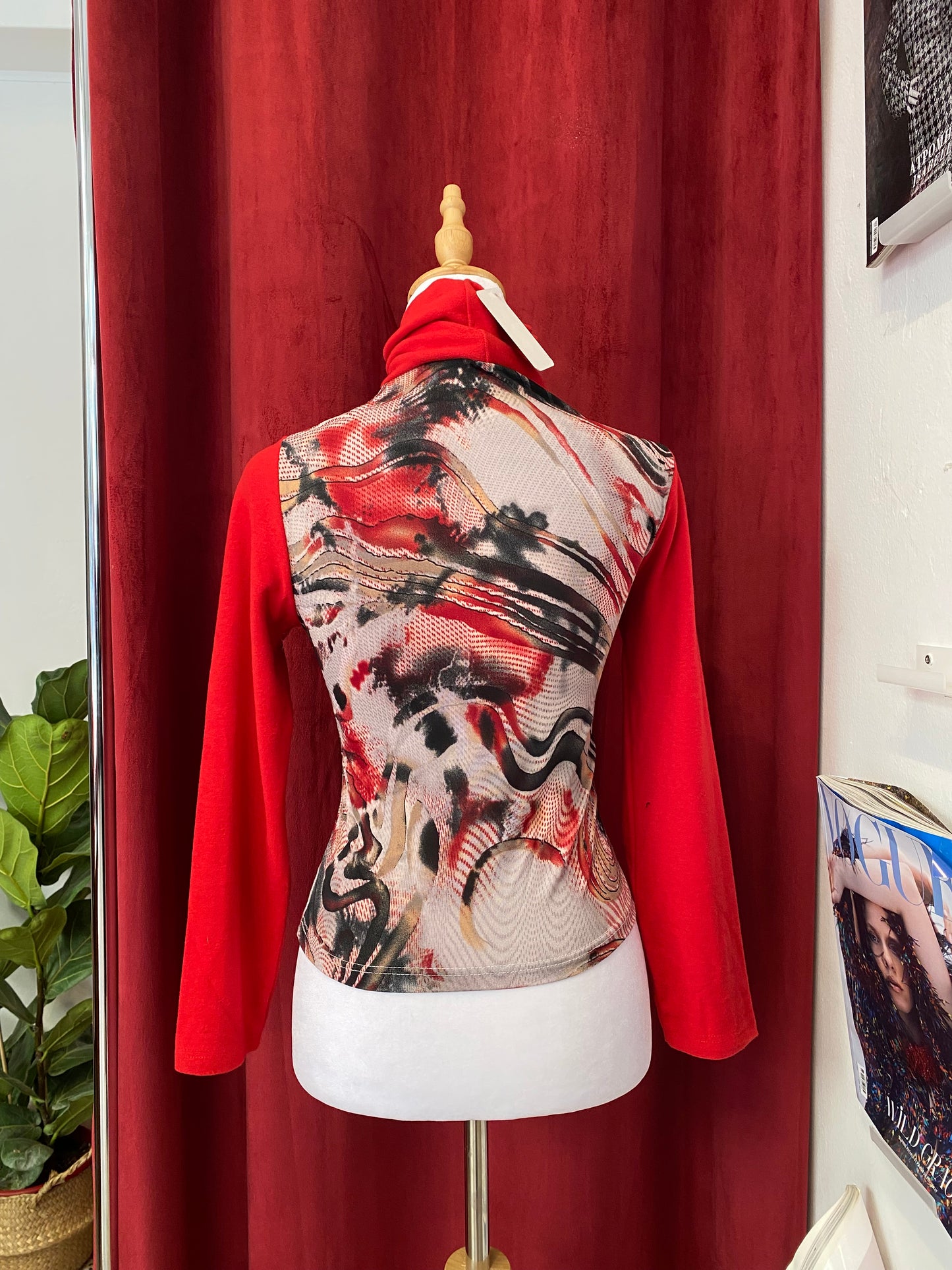 Brand new multicoloured turtleneck with red details