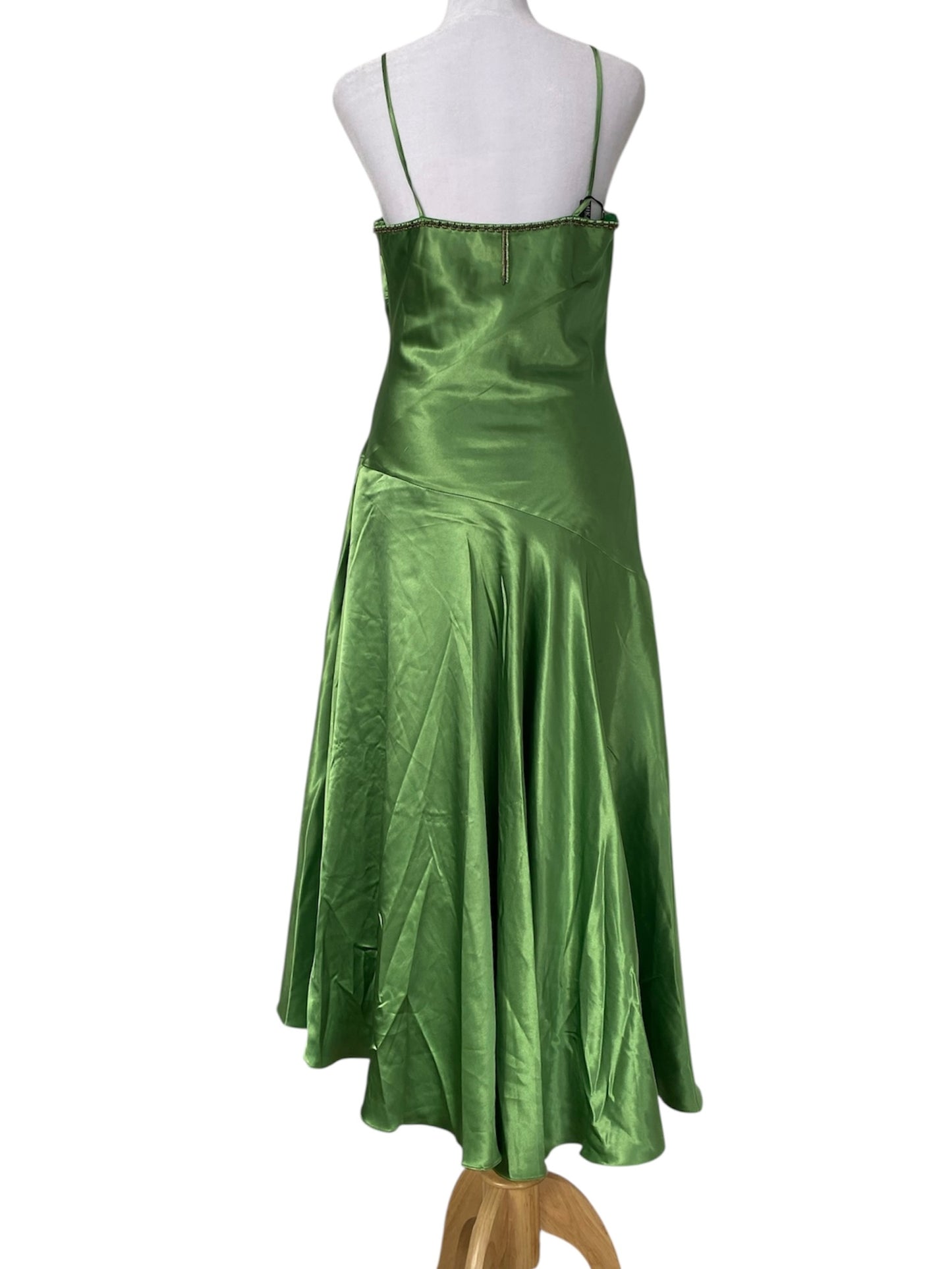 Brand new satin dress with sequin details