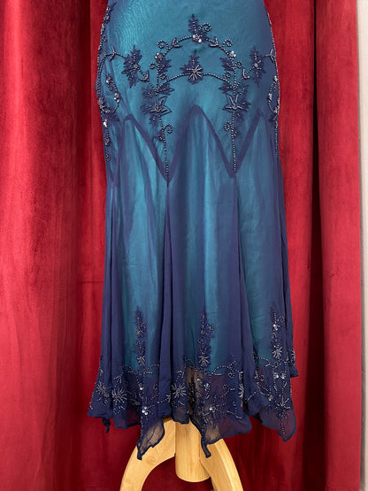 Midnight Riviera Beaded silk gown