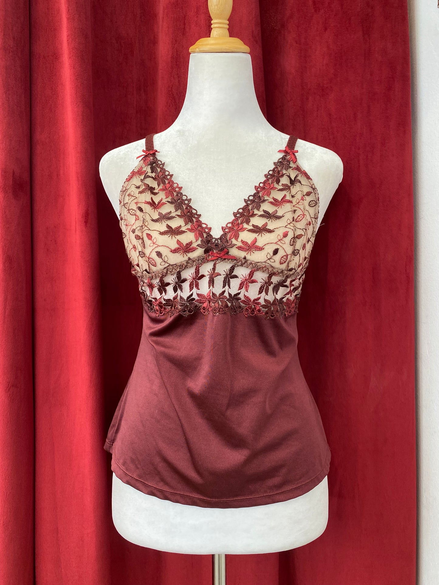 Bordeaux Romance Lace Cami