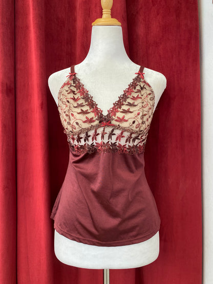 Bordeaux Romance Lace Cami