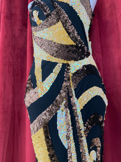 100% silk brand new handcrafted sequin multicoloured gown 🖤