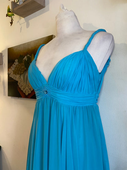 100% silk brand new blue mini dress