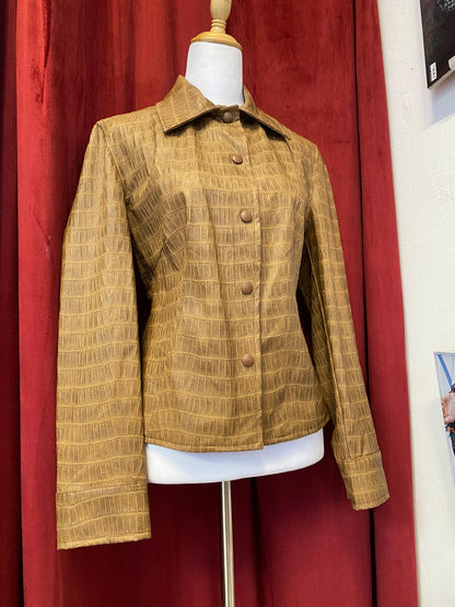 Vegan leather snake print brown  jacket