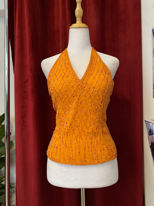 100% silk brand new orange corset with open back 🧡