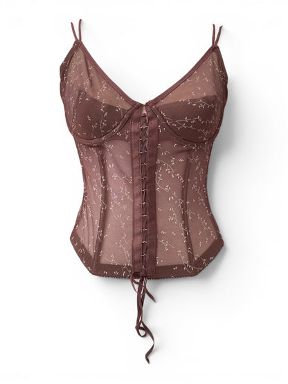 Dark brow flower corset