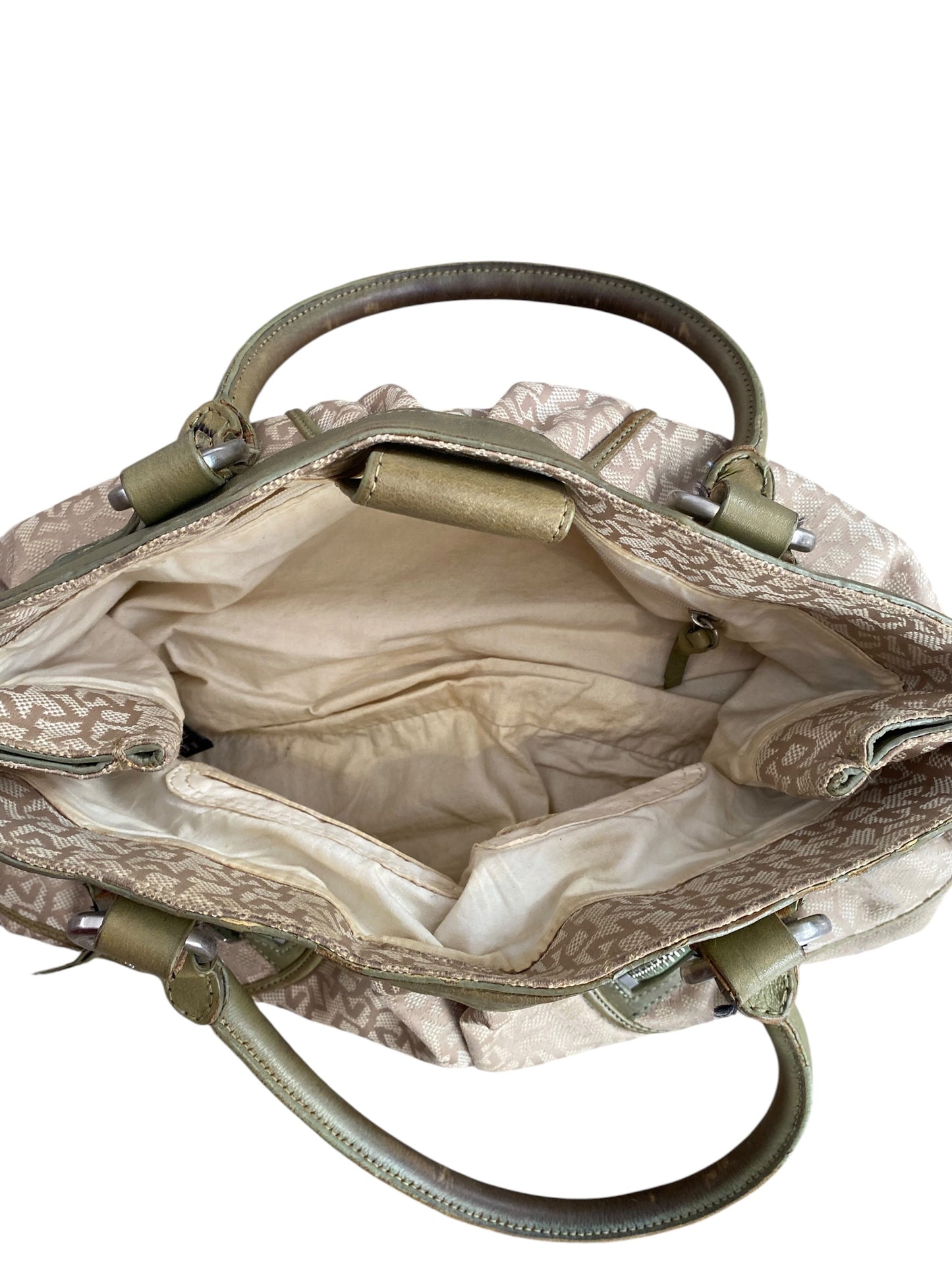 DNKY Green leather canvas bag