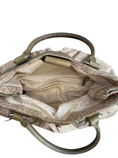 DNKY Green leather canvas bag