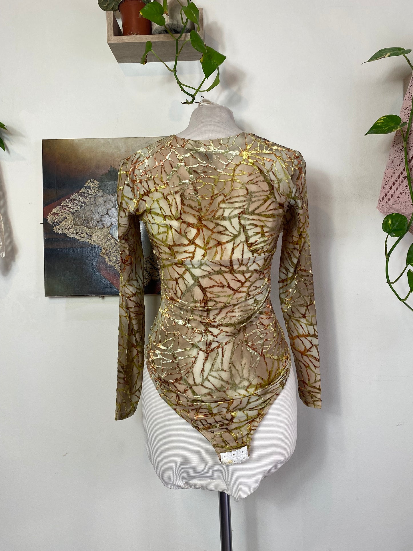 Marble like velvet bodysuit