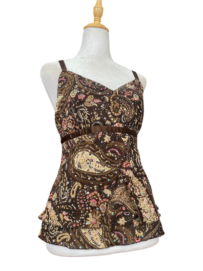 Sequin brown cami top