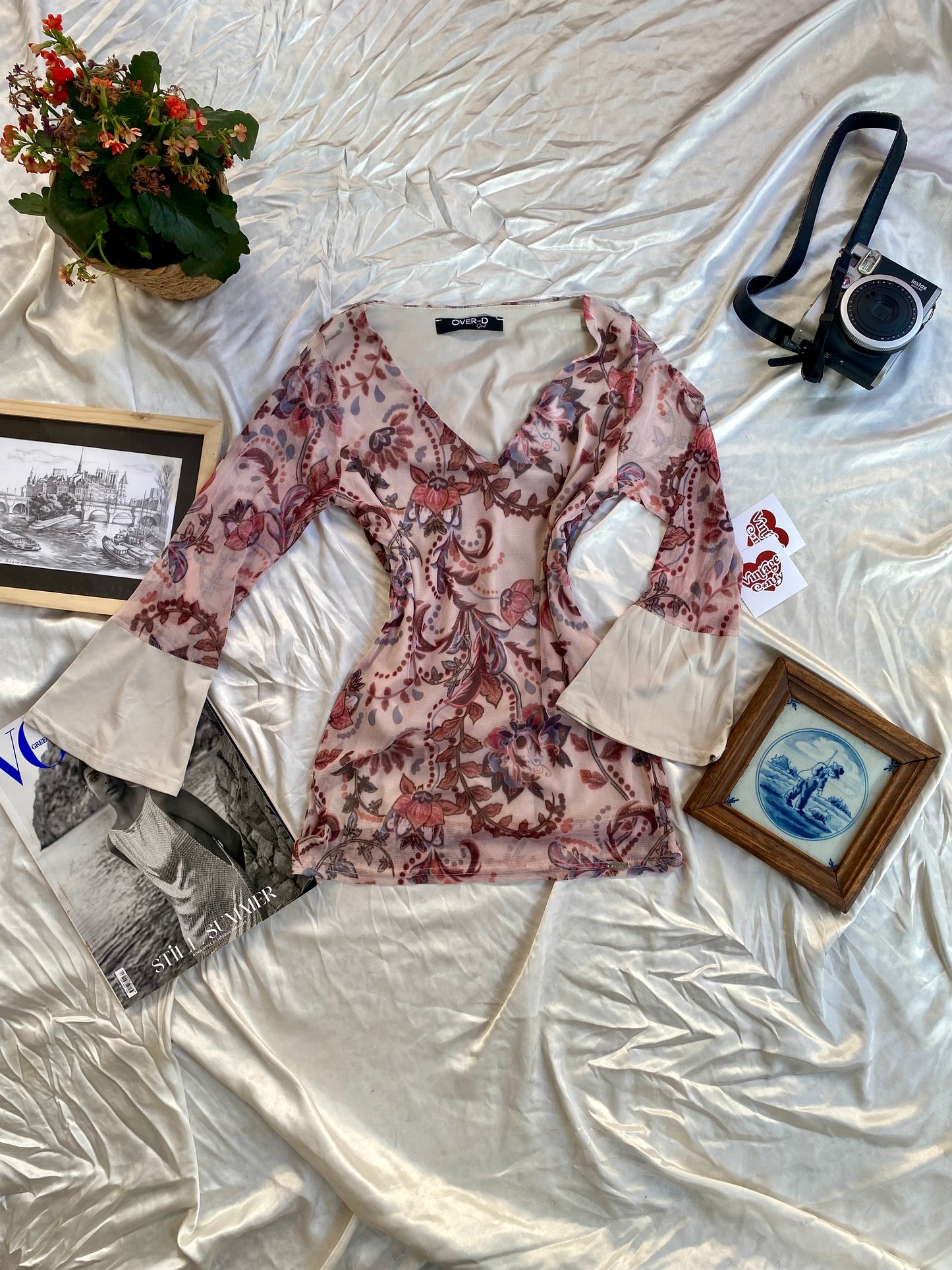 Pink Y2K multicoloured top