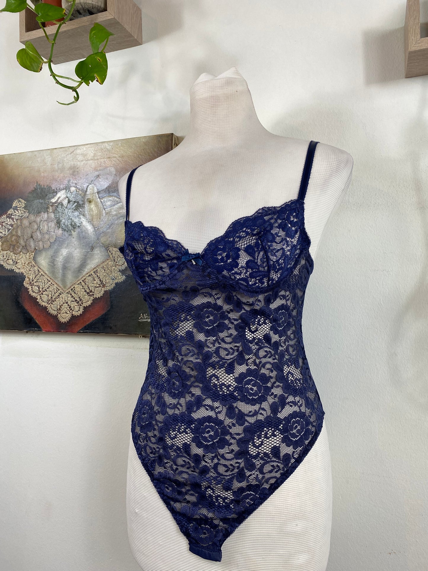 Brand new dark blue lace bodysuit 70B