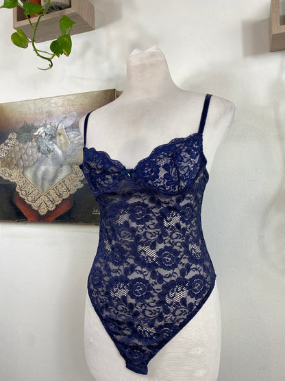 Brand new dark blue lace bodysuit 70B