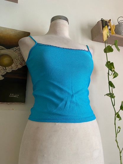 Brand new baby blue crochet like top