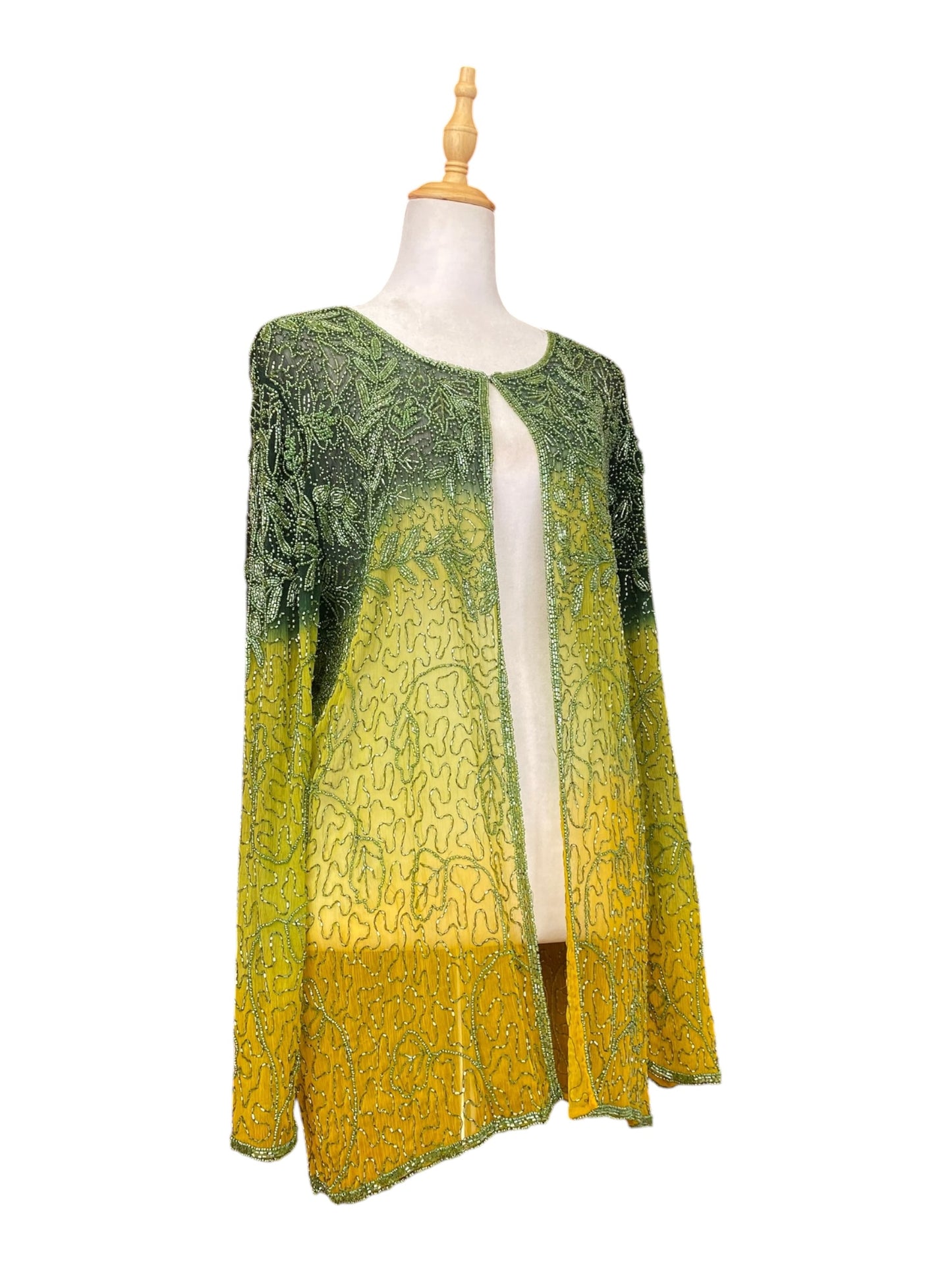 100% silk handbeaded luxurious cardigan 💚