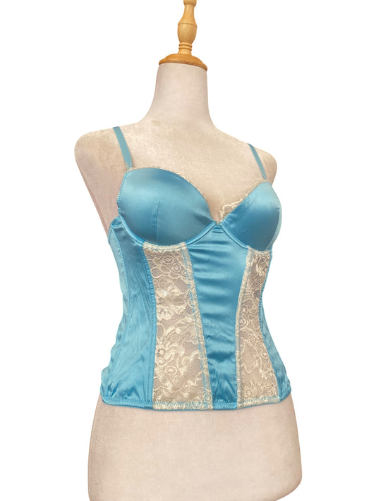 Baby blue satin corset 🦋