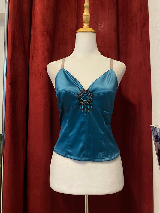 Mermaid deep blue corset top with sequin detail 🧜